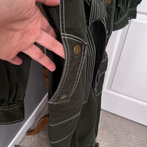 Ulla Johnson Dark Green Utility Jumpsuit with Belted Waist - Picture 7 of 14